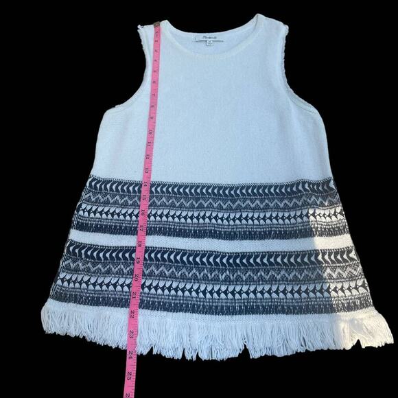 Madewell Villagrove Sweater Fringed Tank in Bright Ivory  - Size XS - Picture 7 of 16